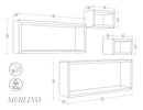 Set 3 Mensole Cubo da Parete Quadrato e Rettangolare in Fibra di Legno Merlino Bianco