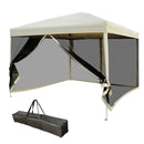 Gazebo da Giardino 3x3m in Acciaio Pareti Rimovibili Tessuto Oxford Crema 