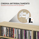 Mobile Libreria Porta CD 106,5x24x126,3 cm a 16 Ripiani dal Design Moderno in Legno Naturale      