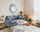 Divano 2 Posti Chandler 152x81x89 h cm in Velluto Grigio chiaro