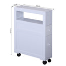 Mobiletto da Cucina in Legno con Ripiano e 2 Cassetti Posate Bianco 16x52x66 cm