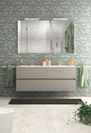 Mobile da Bagno Sospeso con Lavabo 120cm 2 Vasche e Specchio Bali Light DoubleTortora      
