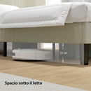 Struttura Letto 140x200 cm con Testiera Imbottita Regolabile in Altezza e Doghe in Velluto a Coste Grigio      
