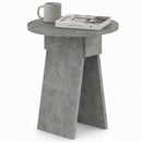 Tavolino Rotondo da Soggiorno 42x23,5x50 cm Tavolo Design Minimal Cemento      