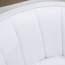 Poltroncina Imbottita da Camera 78,5x68x75 cm in Similpelle e Acciaio Bianco