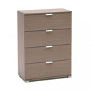 Cassettiera 4 Cassetti Rovere Grigio 60x38x85 h cm in Truciolare bilaminato Rovere grigio
