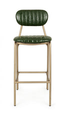 Sgabello Bar Addy Verde Scuro Imbottito in Similpelle