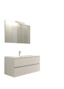 Mobile da Bagno Sospeso con Lavabo 90 cm e Specchio Bali Light Bianco Frassino      