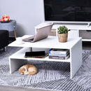 Tavolino Basso 90x60x42 cm in Truciolato Bianco