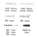 Set Punte + Tasselli Professionali 214 Pz con Box Porta Minuteria