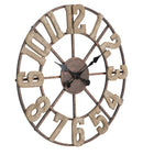 Orologio da Muro Source Ø63,5x4 cm in Ferro e MDF Marrone-2