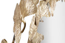 Specchio Foglie Round Ø87x2,5 cm in Ferro e MDF Oro-4