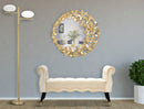 Specchio Glam Butterfly Wind Ø81,5x3,5 Misura Specchio Ø55 cm in Ferro Oro-5