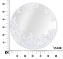 Specchio Rotondo Bianco Butterfly 62,5x2,3 cm in Ferro Specchio e MDF Bianco e Oro-6