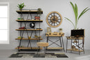 Libreria Trox 119,5x44x187 cm Legno di Abete e MDF e FERRO Marrone e Grigio-8