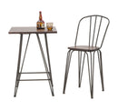 Set 2 Sedie 54x45x102 cm Bar Harlem in Ferro e Legno Grigio-10