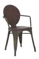 Set 2 Sedie 54x51x83 cm Harlem in Ferro e Legno Naturale e Grigio-1