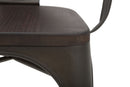 Set 2 Sedie 54x51x83 cm Harlem in Ferro e Legno Naturale e Grigio-6