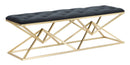 Panca Piramid Doppia 140x40x45 cm in Ferro e Spugna e Poliestere Nero e Oro-1