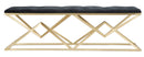 Panca Piramid Doppia 140x40x45 cm in Ferro e Spugna e Poliestere Nero e Oro-3