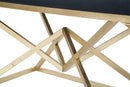 Panca Piramid Doppia 140x40x45 cm in Ferro e Spugna e Poliestere Nero e Oro-6