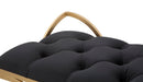 Panca Glam Luxy Nera 103x43x47 cm in Ferro e MDF e Spugna e Poliestere Nero e Oro-5