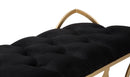 Panca Glam Luxy Nera 103x43x47 cm in Ferro e MDF e Spugna e Poliestere Nero e Oro-7