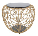 Tavolo da Caffé Oro Spider 119x75x55 cm in Ferro e MDF e PU Nero e Oro-4