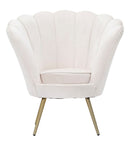Poltrona Vienna Crema 85x76x88 cm Spugna e Tessuto e Metallo Bianco e Oro-2