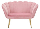 Divanetto Vienna Rosa 130x74x84 cm Spugna e Tessuto e Metallo Bianco e Oro-4
