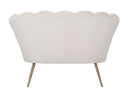 Divanetto Vienna Crema 130x74x84 cm Spugna e Tessuto e Metallo Bianco e Oro-4