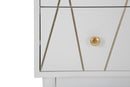 Cassettiera Luxy 80x40x80 cm in Legno e MDF e in Ferro Bianco e Oro-7