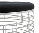 Puff Ice Ø91,5x47 cm in Ferro e MDF e Spugna e Poliestere Argento e Nero-6