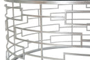 Puff Ice Ø91,5x47 cm in Ferro e MDF e Spugna e Poliestere Argento e Nero-7