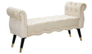 Panchetta Paris 120x40x60 cm in Legno Spugna Metallo e Poliestere Crema Nero e Oro-1