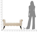 Panchetta Paris 120x40x60 cm in Legno Spugna Metallo e Poliestere Crema Nero e Oro-9
