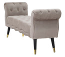 Panchetta Paris 120x40x60 cm in Legno Spugna Metallo e Poliestere Grigio Nero e Oro-3