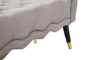 Panchetta Paris 120x40x60 cm in Legno Spugna Metallo e Poliestere Grigio Nero e Oro-6
