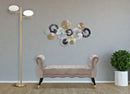 Panchetta Paris 120x40x60 cm in Legno Spugna Metallo e Poliestere Grigio Nero e Oro-8