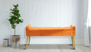 Panca Lady Ruggine 120x45x55 cm in Legno Spugna Metallo e Poliestere Ruggine e Oro-10