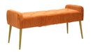 Panca Lady Ruggine 120x45x55 cm in Legno Spugna Metallo e Poliestere Ruggine e Oro-1