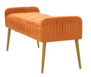 Panca Lady Ruggine 120x45x55 cm in Legno Spugna Metallo e Poliestere Ruggine e Oro-2