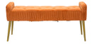 Panca Lady Ruggine 120x45x55 cm in Legno Spugna Metallo e Poliestere Ruggine e Oro-3