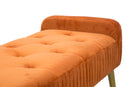 Panca Lady Ruggine 120x45x55 cm in Legno Spugna Metallo e Poliestere Ruggine e Oro-5