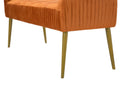 Panca Lady Ruggine 120x45x55 cm in Legno Spugna Metallo e Poliestere Ruggine e Oro-7