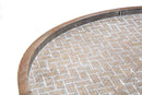 Tavolinetto Arex 2 Ripiani Ø48x54,5 cm in Ferro e MDF Nero e Marrone-6