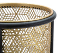 Porta Vasi Doppio Ø23x80 cm in Ferro Nero e Oro-3