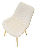 Set 2 Sedie Imbottite 51x59x79 cm in Poliestere Paris Crema e Oro-5