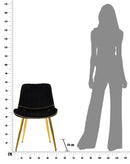Set 2 Sedie Imbottite 51x59x79 cm in Poliestere Paris Nero e Oro-10