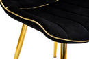 Set 2 Sedie Imbottite 51x59x79 cm in Poliestere Paris Nero e Oro-7